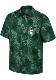 Colosseum Michigan State Spartans Mens Green What else Short Sleeve Dress Shirt