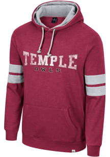 Colosseum Temple Owls Mens Red Love to Hear this Long Sleeve Hoodie
