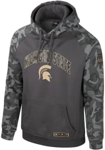 Colosseum Michigan State Spartans Mens Grey Aviator Long Sleeve Hoodie