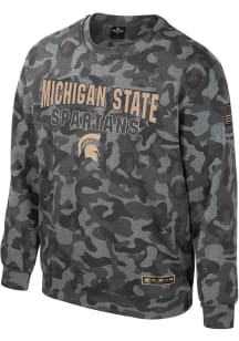 Colosseum Michigan State Spartans Mens Grey Coyote Long Sleeve Crew Sweatshirt