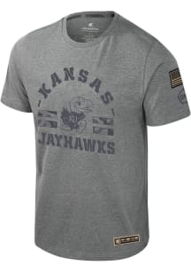 Colosseum Kansas Jayhawks Grey Scramjet Short Sleeve T Shirt