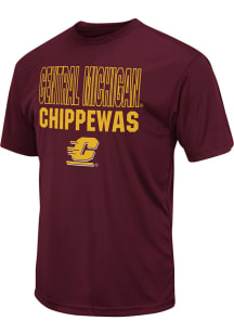 Colosseum Central Michigan Chippewas Maroon Stacked Knockout Short Sleeve T Shirt