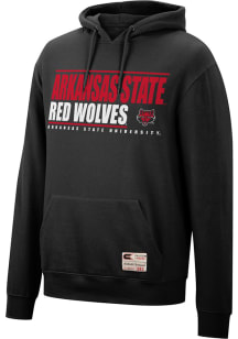 Colosseum Arkansas State Red Wolves Mens Black Team Name Mascot Authentic Long Sleeve Hoodie