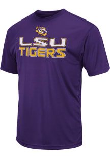 Colosseum LSU Tigers Purple Stacked Name Short Sleeve T Shirt
