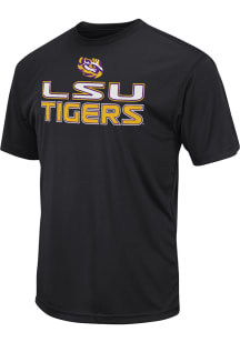 Colosseum LSU Tigers Black Stacked Name Short Sleeve T Shirt
