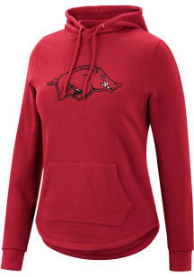 Colosseum Arkansas Razorbacks Womens Crimson Crossover Hooded Sweatshirt