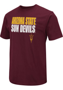 Colosseum Arizona State Sun Devils Maroon Field Flat Name Mascot Short Sleeve T Shirt