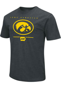 Colosseum Iowa Hawkeyes Black Primary Hawkeye Logo Short Sleeve T Shirt