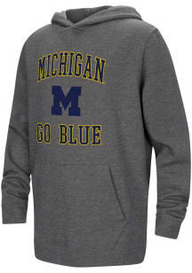 Colosseum Michigan Wolverines Youth Charcoal No 1 Campus Long Sleeve Hoodie