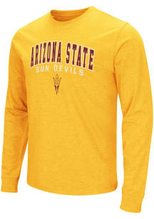 Colosseum Arizona State Sun Devils Gold Playbook Arch Mascot Long Sleeve T Shirt