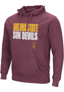 Colosseum Arizona State Sun Devils Mens Maroon Campus Flat Name Mascot Long Sleeve Hoodie