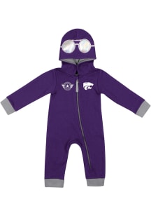 Colosseum K-State Wildcats Baby Purple On a Mission Long Sleeve One Piece