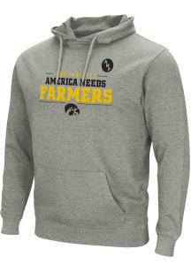 Mens Iowa Hawkeyes Grey Colosseum ANF Stacked Hooded Sweatshirt