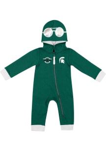 Baby Michigan State Spartans Green Colosseum On a Mission Long Sleeve One Piece