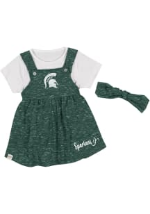 Baby Girls Michigan State Spartans Green Colosseum Legend Short Sleeve Dress