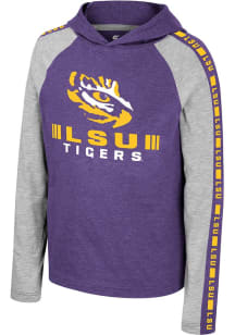 Colosseum LSU Tigers Youth Purple Ned Long Sleeve Hoodie