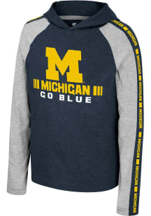 Colosseum Michigan Wolverines Youth Navy Blue Ned Long Sleeve Hoodie