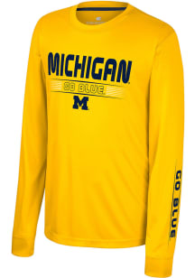 Youth Michigan Wolverines Yellow Colosseum Zach Long Sleeve T-Shirt