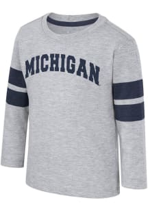 Colosseum Michigan Wolverines Toddler Grey Dewy Long Sleeve T-Shirt