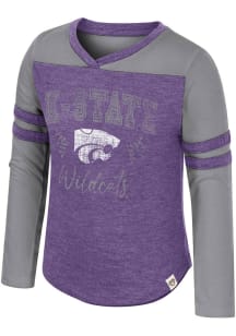 Colosseum K-State Wildcats Toddler Girls Purple Drummer Long Sleeve T Shirt