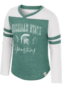 Colosseum Michigan State Spartans Toddler Girls Green Drummer Long Sleeve T Shirt