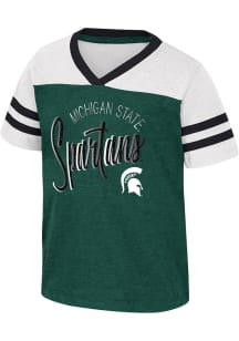 Colosseum Michigan State Spartans Toddler Girls Green Summer Short Sleeve T-Shirt
