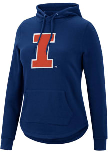 Colosseum Illinois Fighting Illini Womens Navy Blue Crossover Hooded Sweatshirt