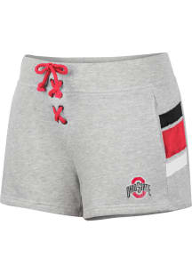 Womens Ohio State Buckeyes Grey Colosseum Lace Up Shorts