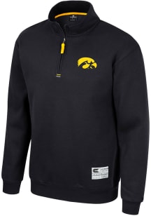 Colosseum Iowa Hawkeyes Mens Black Ill Be Back Long Sleeve 1/4 Zip Pullover