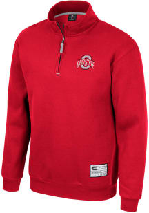 Colosseum Ohio State Buckeyes Mens Red Ill Be Back Long Sleeve 1/4 Zip Pullover