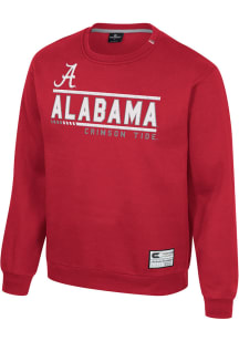 Colosseum Alabama Crimson Tide Mens Crimson Ill Be Back Long Sleeve Crew Sweatshirt