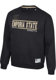 Colosseum Emporia State Hornets Mens Black Ill Be Back Long Sleeve Crew Sweatshirt