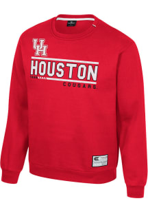Colosseum Houston Cougars Mens Red Ill Be Back Long Sleeve Crew Sweatshirt