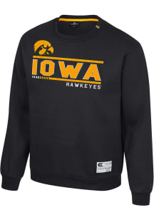 Colosseum Iowa Hawkeyes Mens Black Ill Be Back Long Sleeve Crew Sweatshirt