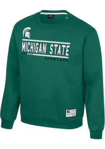 Colosseum Michigan State Spartans Mens Green Ill Be Back Long Sleeve Crew Sweatshirt