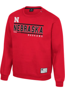 Mens Nebraska Cornhuskers Red Colosseum Ill Be Back Crew Sweatshirt