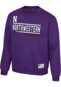 Mens Northwestern Wildcats Purple Colosseum Ill Be Back Crew Sweatshirt