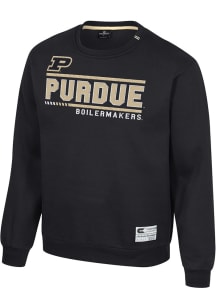 Colosseum Purdue Boilermakers Mens Black Ill Be Back Long Sleeve Crew Sweatshirt