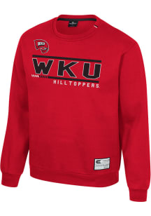 Colosseum Western Kentucky Hilltoppers Mens Red Ill Be Back Long Sleeve Crew Sweatshirt
