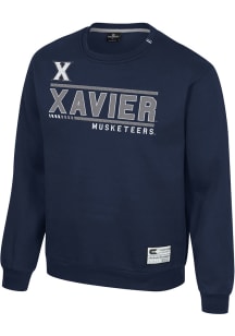 Colosseum Xavier Musketeers Mens Navy Blue Ill Be Back Long Sleeve Crew Sweatshirt
