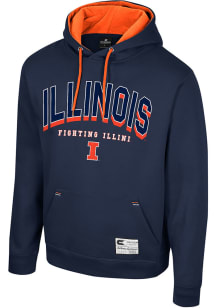Mens Illinois Fighting Illini Navy Blue Colosseum Ill Be Back Hooded Sweatshirt