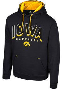 Mens Iowa Hawkeyes Black Colosseum Ill Be Back Hooded Sweatshirt
