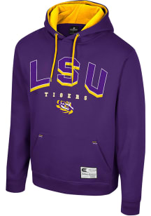 Colosseum LSU Tigers Mens Purple Ill Be Back Long Sleeve Hoodie
