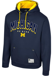 Mens Michigan Wolverines Navy Blue Colosseum Ill Be Back Hooded Sweatshirt