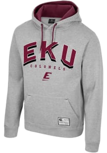 Colosseum Eastern Kentucky Colonels Mens Grey Ill Be Back Long Sleeve Hoodie