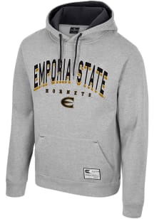 Colosseum Emporia State Hornets Mens Grey Ill Be Back Long Sleeve Hoodie
