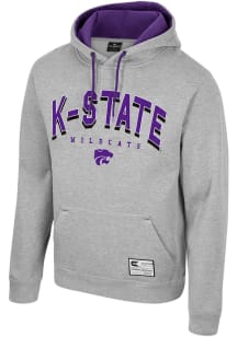 Colosseum K-State Wildcats Mens Grey Ill Be Back Long Sleeve Hoodie