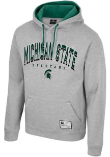Colosseum Michigan State Spartans Mens Grey Ill Be Back Long Sleeve Hoodie