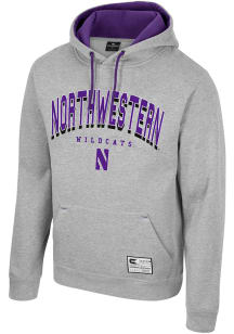 Mens Northwestern Wildcats Grey Colosseum Ill Be Back Hooded Sweatshirt