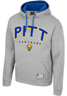 Colosseum Pitt Panthers Mens Grey Ill Be Back Long Sleeve Hoodie